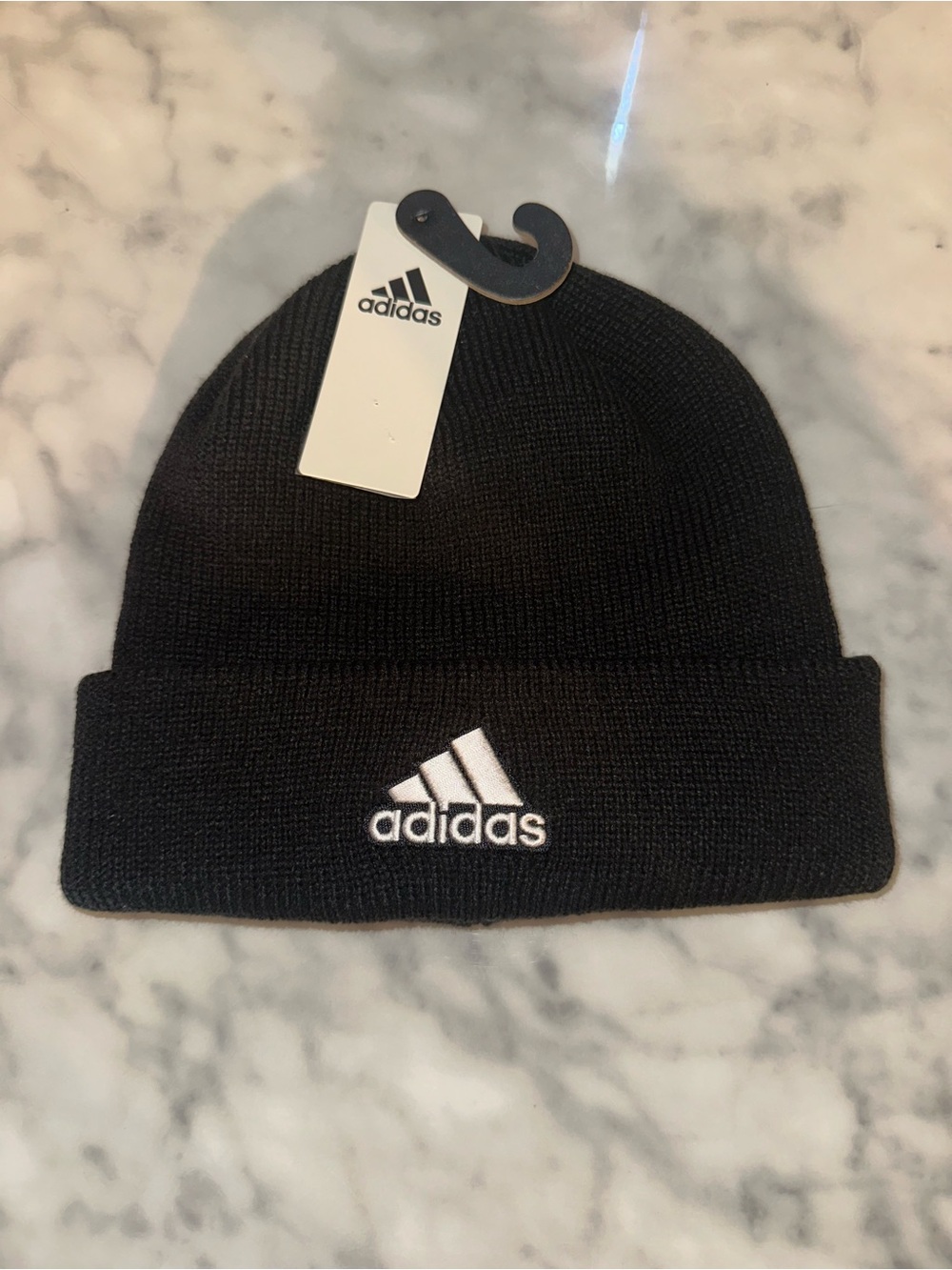 adidas Black and White Fold Beanie